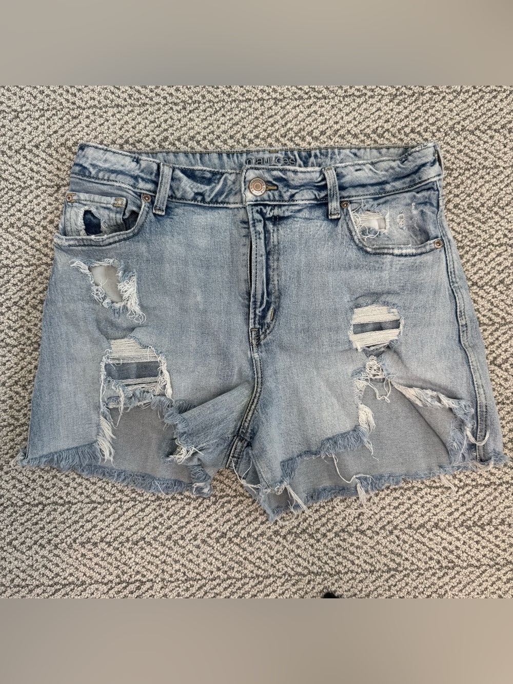 Maurices Light Wash Distressed Denim Cutoff Shorts